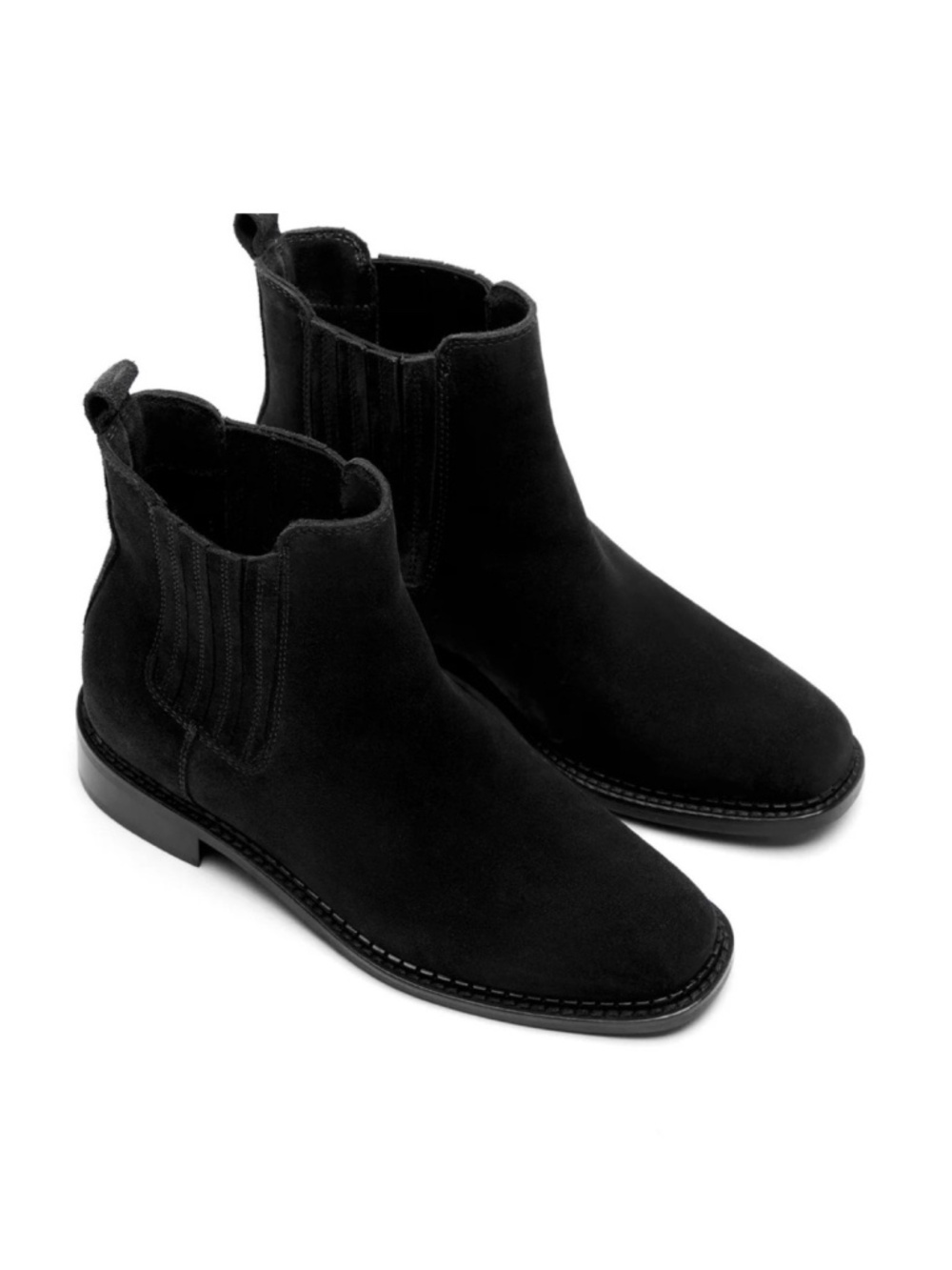 New La Canadienne Siera Suede Bootie In Black Sz 8
